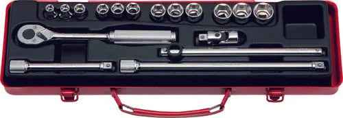 3/8 Sq. Dr. 17 Piece 6-Point Metric Socket Set  7-19mm