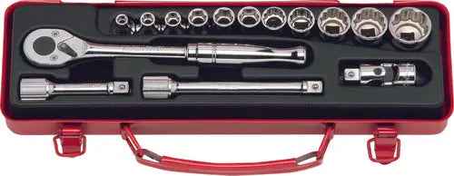 3/8 Sq. Dr. Socket Set 6, 12 point   15 pieces