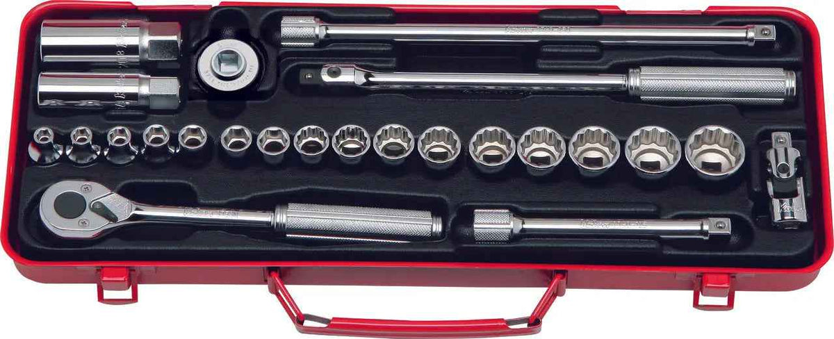 3/8 Sq. Dr. Socket Set   6, 12 point   25 pieces
