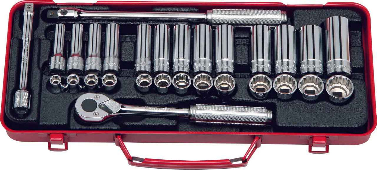 3/8 Sq. Dr. Socket Set   6, 12 point   29 pieces