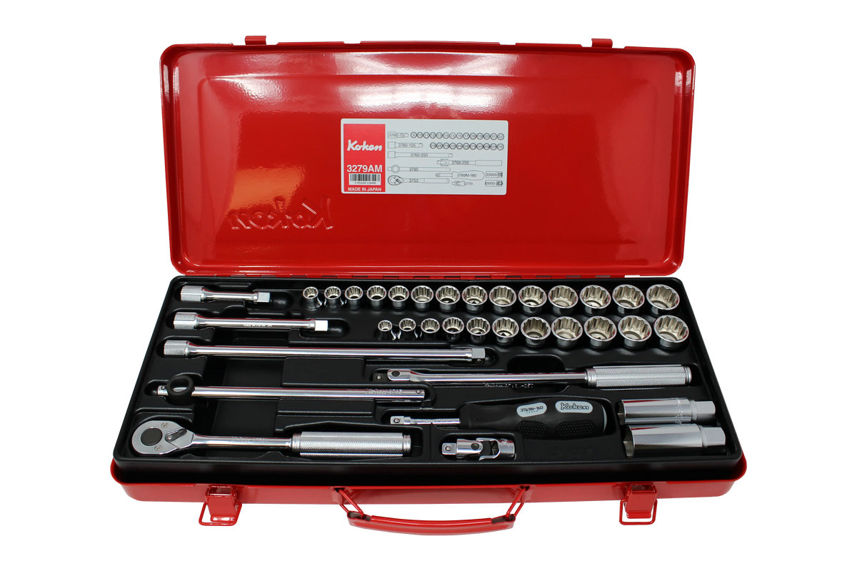 3/8 Sq. Dr. Socket Set   12 point   35 pieces