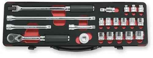 3/8 Sq. Dr. 21 Piece Z-Series 6-Point Metric Socket Set  7-22mm