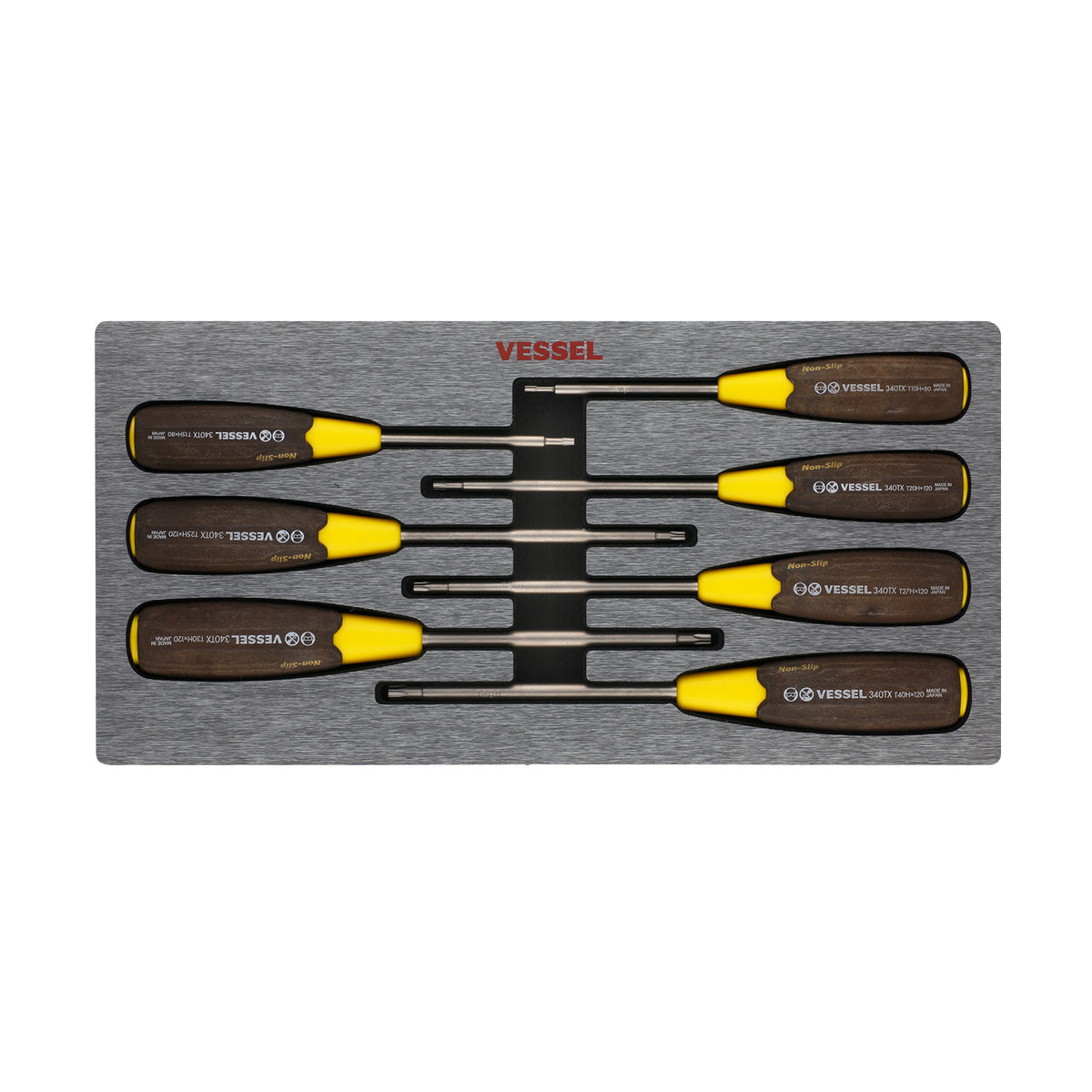Vessel WOOD-COMPO Non-Slip Torx Tamper-proof Screwdriver 7PC. Set - professional screwdrivers