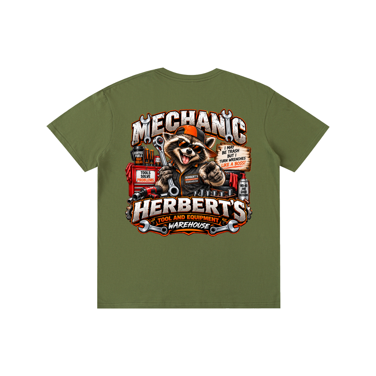 Ricky Raccoon Mechanic Tee - Herbert's Tool & Equipment