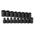 SK Tools USA - 17 Piece 1/2" Drive 6 Point Standard Metric Impact Socket Set - Ridge Toolbox