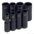 SK Tools USA - 8 Piece 3/8" Drive 6 Point Fractional Deep Impact Socket Set - Ridge Toolbox