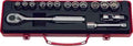 1/2 Sq. Dr. 15 Piece 12-Point Metric Socket Set  10-22mm