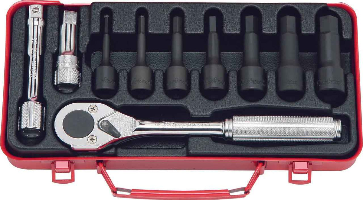 1/2 Sq. Dr. 10 Piece Hex Bit Socket Set  5-17mm