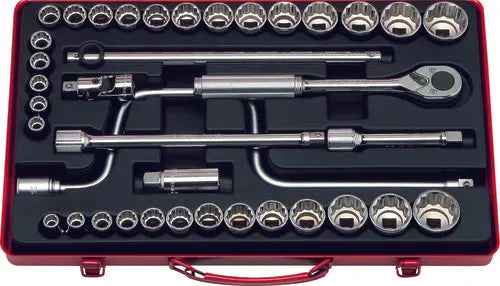 1/2 Sq. Dr. Socket Set   12 point   38 pieces