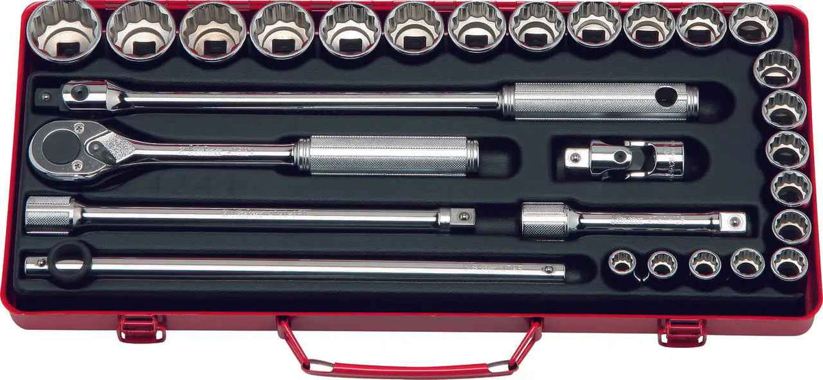 1/2 Sq. Dr. 19 Piece 12-Point SAE Socket Set  3/8-1.1/4"