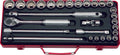 1/2 Sq. Dr. 28 Piece 12-Point Metric Socket Set  10-32mm
