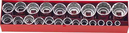 1/2 Sq. Dr. 18 Piece 12-Point SAE Socket Set  3/8-1.1/4"