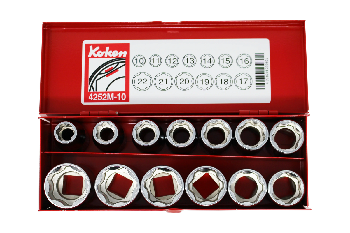 1/2 Sq. Dr. 13 Piece Surface Drive 6-Point Metric Socket Set  10-22mm