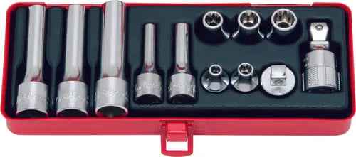 3/8, 1/2 Sq. Dr. 12 Piece TORX® Short/Deep Socket Set E6-E14