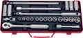 1/2 Sq. Dr. Socket Set   6 point   24 pieces