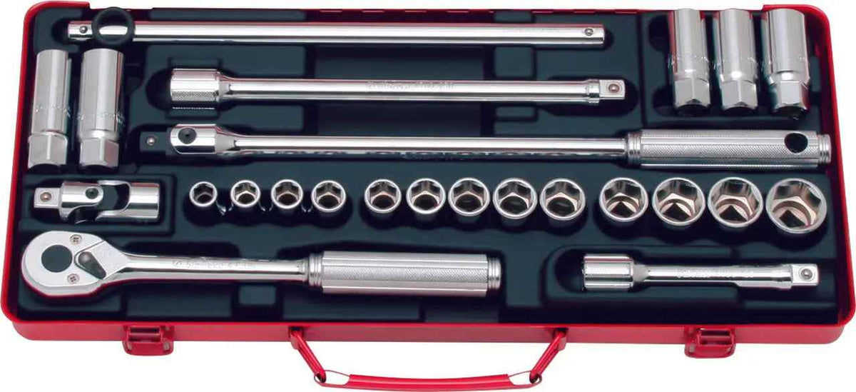 1/2 Sq. Dr. Socket Set   6 point   24 pieces