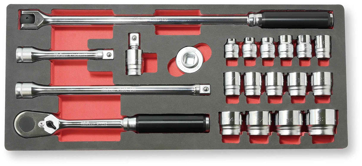 1/2 Sq. Dr. 21 Piece Z-Series 6-Point Metric Socket Set  8-32mm