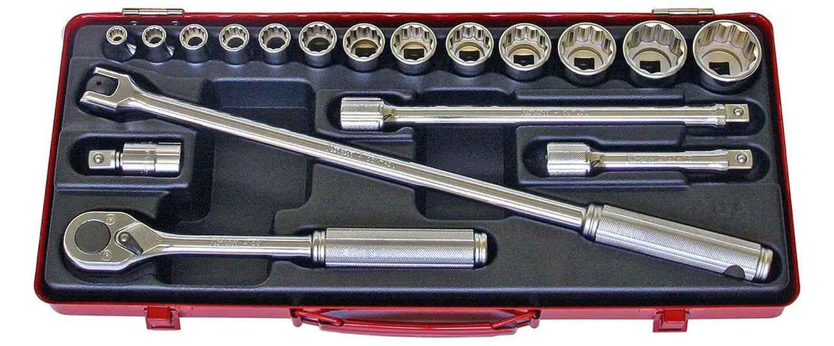 1/2 Sq. Dr. 18 Piece 12-Point Metric Socket Set  8-32mm