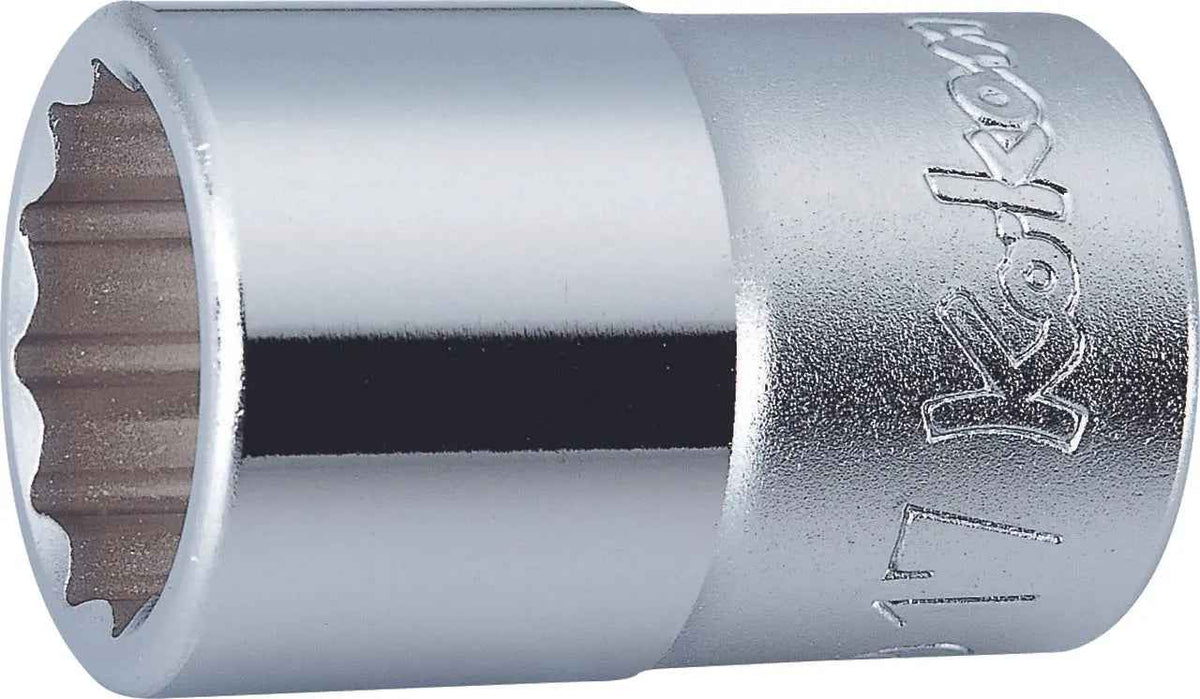 1/2 Sq. Dr. Socket  15mm 12 point Length 37mm