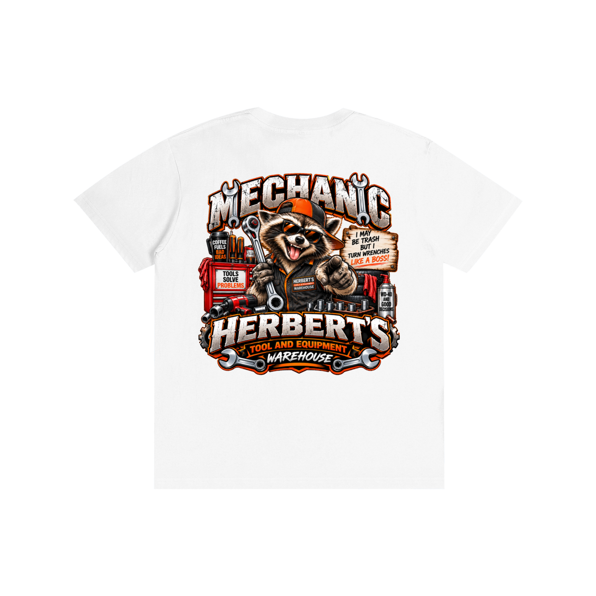 Ricky Raccoon Mechanic Tee - Herbert's Tool & Equipment