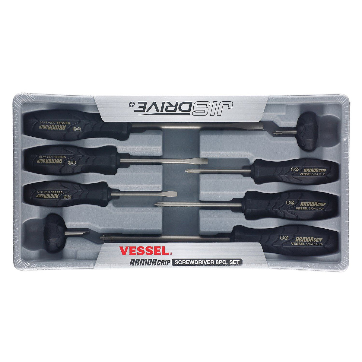 Vessel ARMOR GRIP Screwdriver 8PC. Set - professional screwdrivers