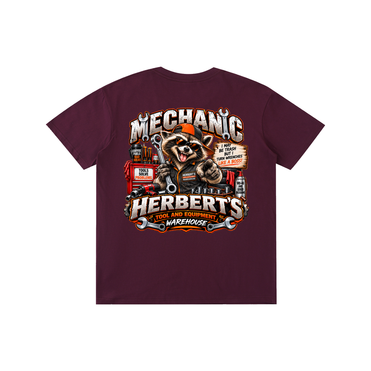 Ricky Raccoon Mechanic Tee - Herbert's Tool & Equipment