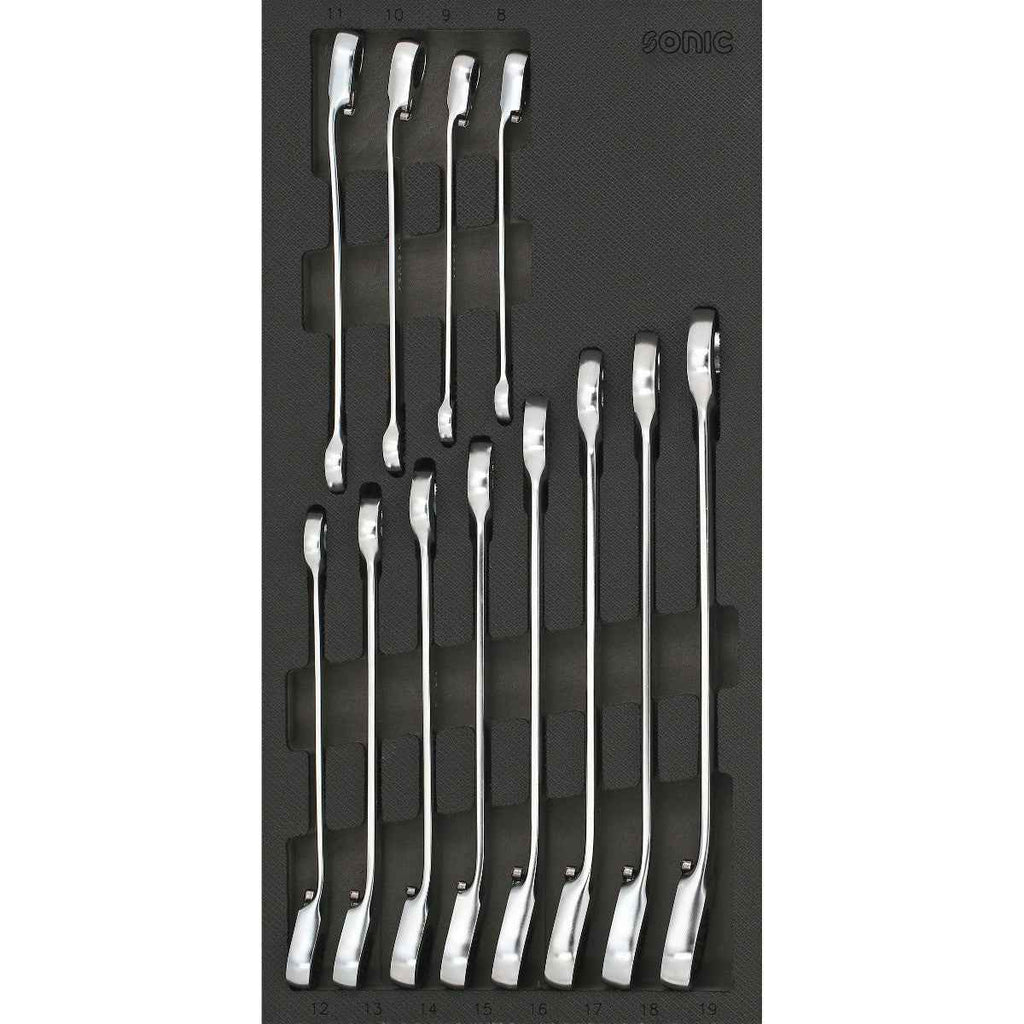 Sonic Tools - Reversible Ratcheting Wrench Set, 12-PCS - SMALL SFS - Ridge Toolbox