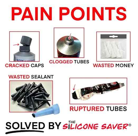 Silicone Saver - Anti-Clog Dispenser Caps for RTV Silicone Sealant 3oz Flexible Tubes