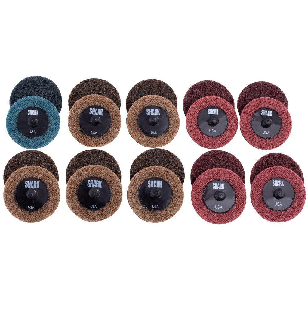 Shark Industries - 20 PC. Assortment | Star-Brite Surface Prep Discs – 2″ Coarse/Medium/Fine - Ridge Toolbox