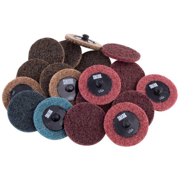 Shark Industries - 20 PC. Assortment | Star-Brite Surface Prep Discs – 2″ Coarse/Medium/Fine - Ridge Toolbox