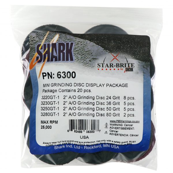 Shark Industries - 20 PC. 2″ Mini Grinding Discs Assortment Kit – Assembled In U.S.A. - Ridge Toolbox