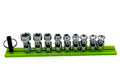 VIM Tools - 9 PC. DUAL DRIVE STUBBY UJ E-TORX  SOCKET SET - 1/4'' X 11MM DR. - GREEN MAGRAIL