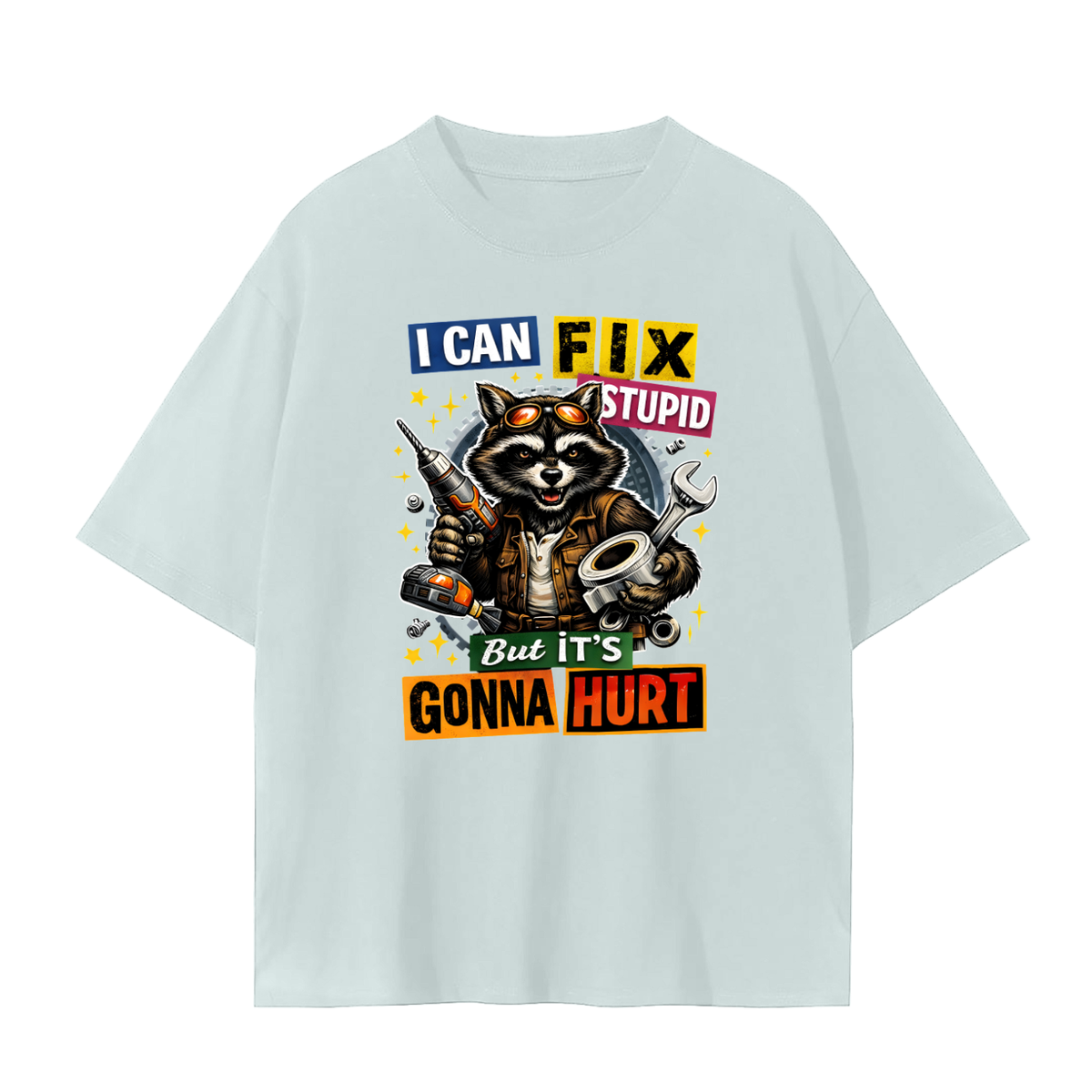 RTB,tshirt,mechanic,tee,raccoon