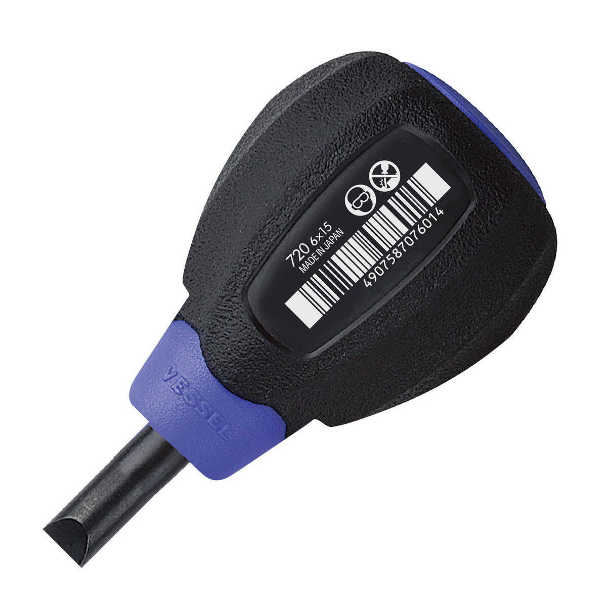 Vessel CUSHION GRIP Stubby Screwdriver No.720 -6x15