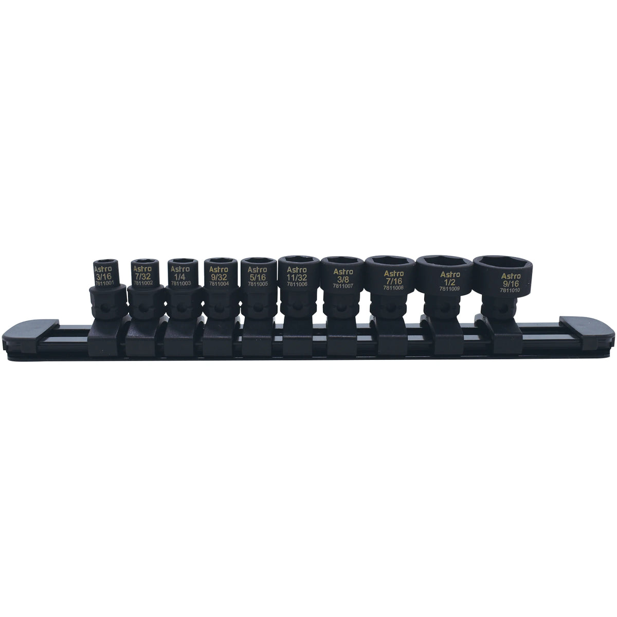10-Piece 1/4″ Drive Low Profile Nano Impact Sockets – SAE