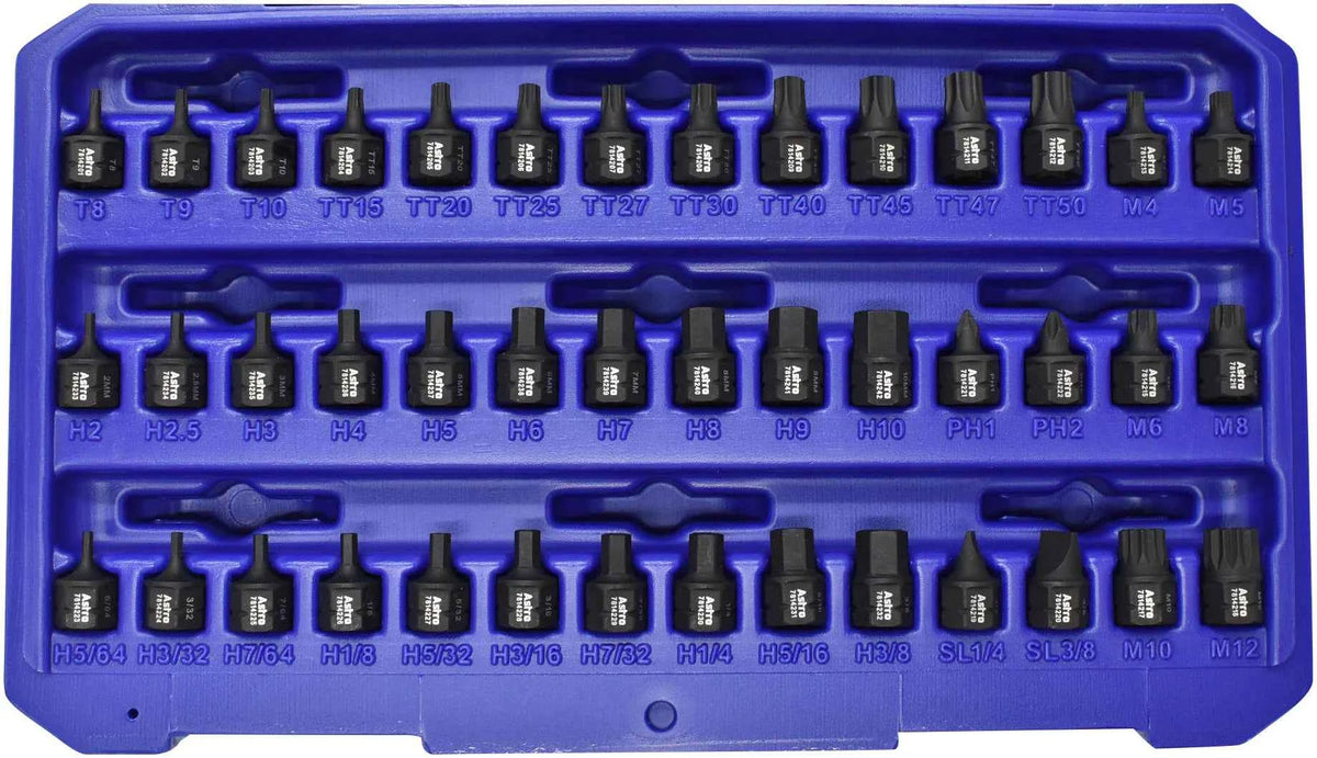 Astro Pneumatic - 42-Piece 1/4″ Drive Low Profile Nano Impact Bit Socket Set - Ridge Toolbox