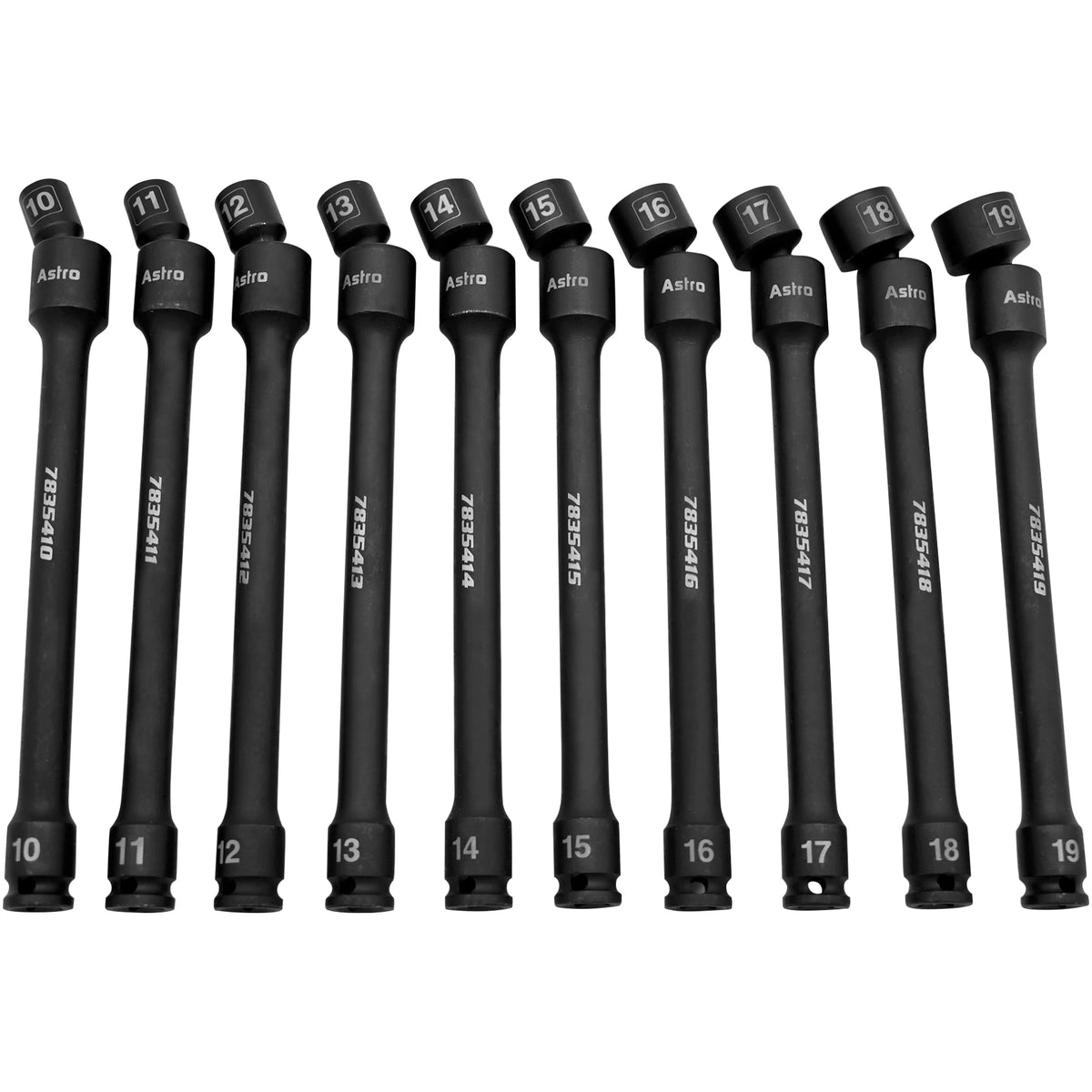 10pc 3/8″ Dr 6Pt Pinless Universal Torque-Saver Impact Extension Socket Set