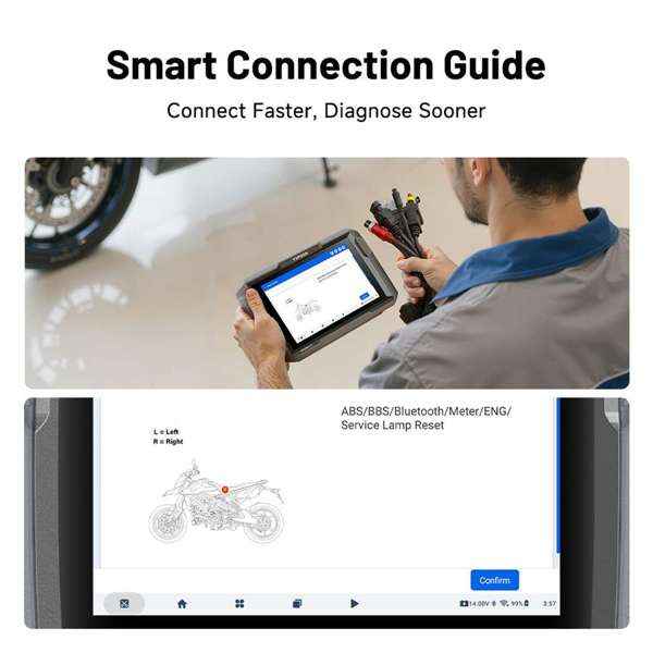 TOPDON 8-inch Wireless Motorcycle Diagnostic Tool - Ridge Toolbox