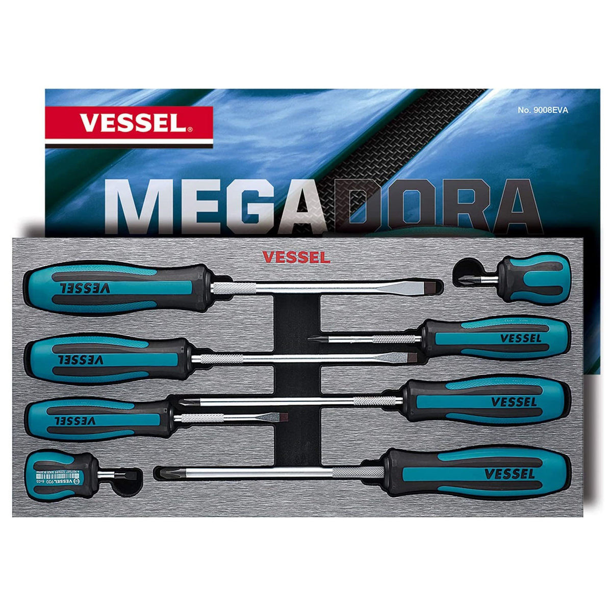 Vessel MEGADORA JAWSFIT® Screwdriver 8PC. Set - professional screwdrivers