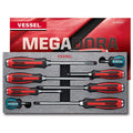 Vessel MEGADORA Tang-Thru Screwdriver 8PC. Set - professional screwdrivers