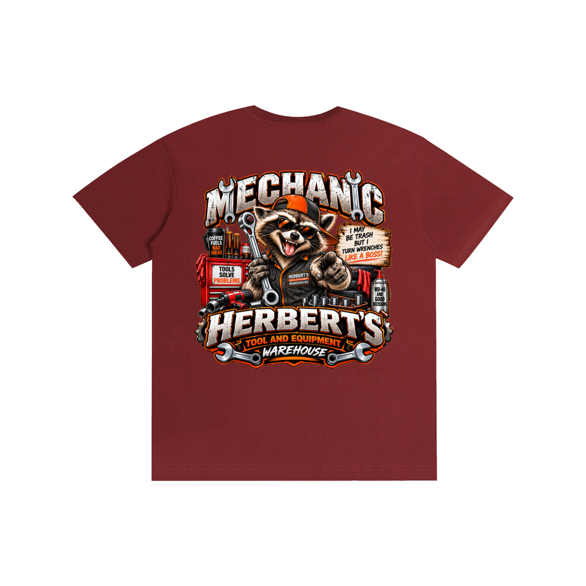 Ricky Raccoon Mechanic Tee - Herbert's Tool & Equipment