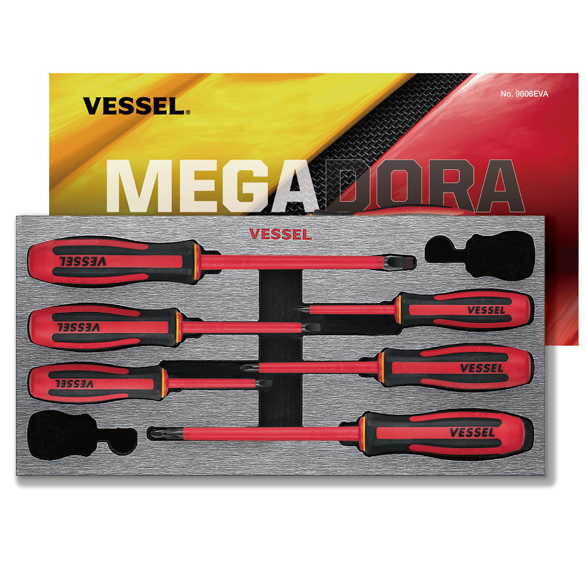 Vessel MEGADORA Insulated Screwdriver 6PC. Set - professional screwdrivers