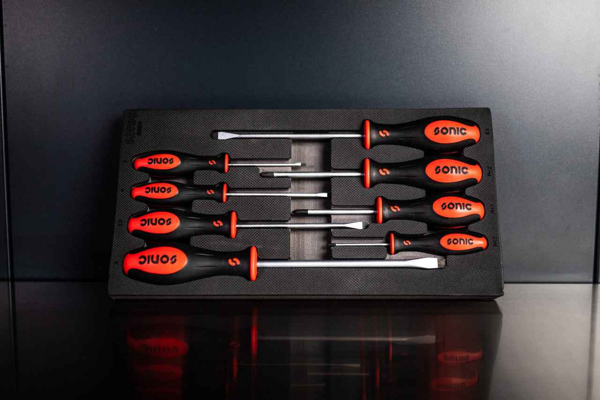 Sonic Tools - Screwdriver Set, 8-PCS - SMALL SFS - Ridge Toolbox