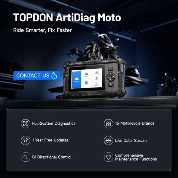 TOPDON 5 Inch Motorcycle Diagnostic Tool - Ridge Toolbox