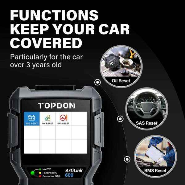 TOPDON Code Reader - ABS & SRS Active Tests & Live Data - Ridge Toolbox