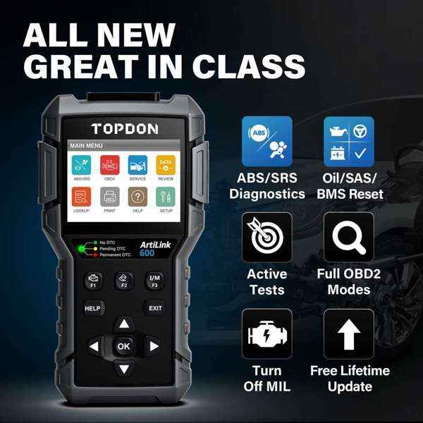 TOPDON Code Reader - ABS & SRS Active Tests & Live Data - Ridge Toolbox