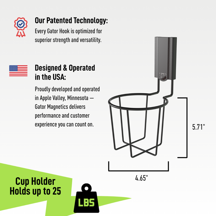 Gator Magnetics - Magnetic Cup Holder - Holds up to 25 lbs - Ridge Toolbox