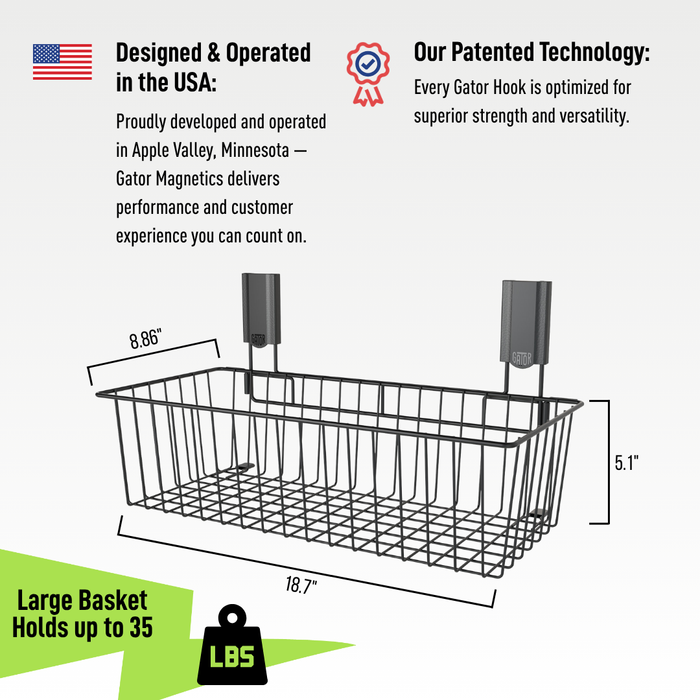 Gator Magnetics - Large Utility Magnetic Basket - Holds up to 35 lbs - Ridge Toolbox