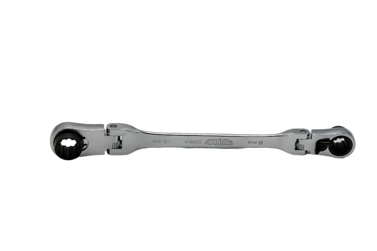 Vim Tools - 5 Pc. Double Deep Spline Flex Head Ratcheting Wrench Set - Metric