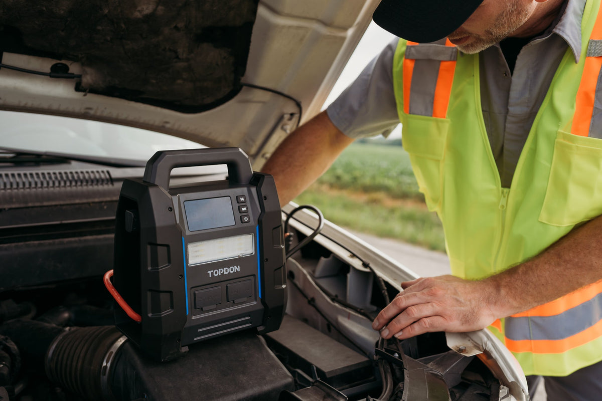 TOPDON 2-in-1 4500 Peak Amp Jump Starter & Battery/System Tester - Ridge Toolbox
